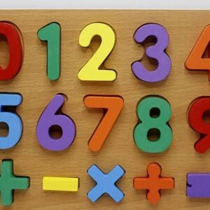 0 To 9 with Signs & Shapes Cognition Wooden Board – Wooden Educational Toy Pakistan