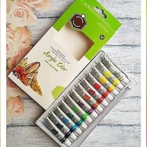 12 Acrylic Colors with Brush – Learning Toy for Kids Pakistan – KidsTown.pk