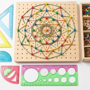 2 in 1 Button Nail & Creative Geometry Box – School Essential for Kids Pakistan