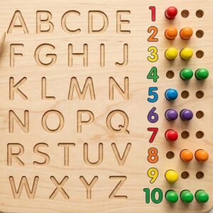 2 in 1 Writing & Peg Puzzle Board – Montessori Learning Toy for Kids