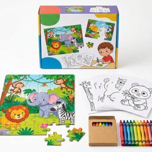 3 in 1 Jigsaw Puzzle & Coloring Cards – Art & Craft Toy for Kids