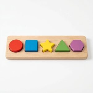 3D Geometric Shapes Guide Wooden Puzzle Board – Wooden Educational Toy Pakistan