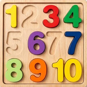 3D Number Jigsaw Puzzle Wooden Board – Wooden Educational Toy Pakistan