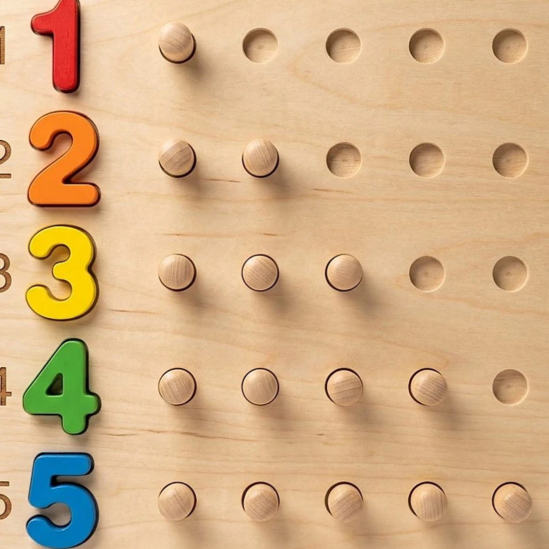 3D Numbers Guide Learning Wooden Board – Wooden Educational Toy Pakistan
