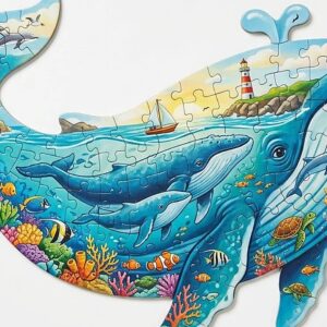 Whale Sea Adventure Shaped Jigsaw Puzzle for Kids – KidsTown.pk