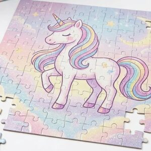 Unicorn Glitter Puzzle For Kids – Montessori Learning Toy for Kids