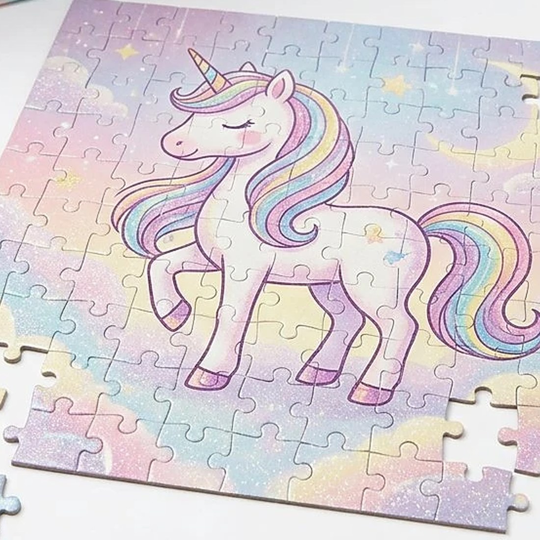 Unicorn Glitter Puzzle For Kids – Montessori Learning Toy for Kids