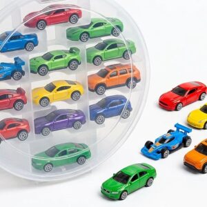 Mini Diecast Toy Cars Set for Kids With Container