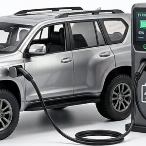 New Energy Electric RC SUV Car Toy Set – 2.4Ghz Remote Control Car with Simulation EV Charging Station – KidsTown.pk