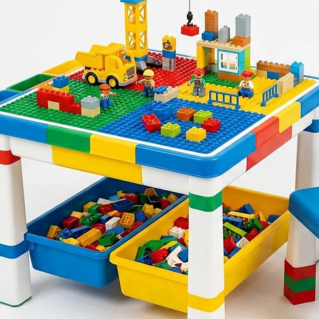 2-in-1 Building Blocks Table With Chair Set |