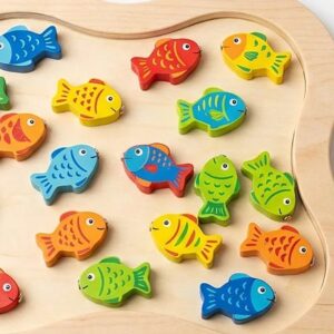 3-in-1 Wooden Magnetic Fishing Game – Montessori Fine Motor Activity Set