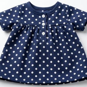 Polka Dot Dress - Navy
