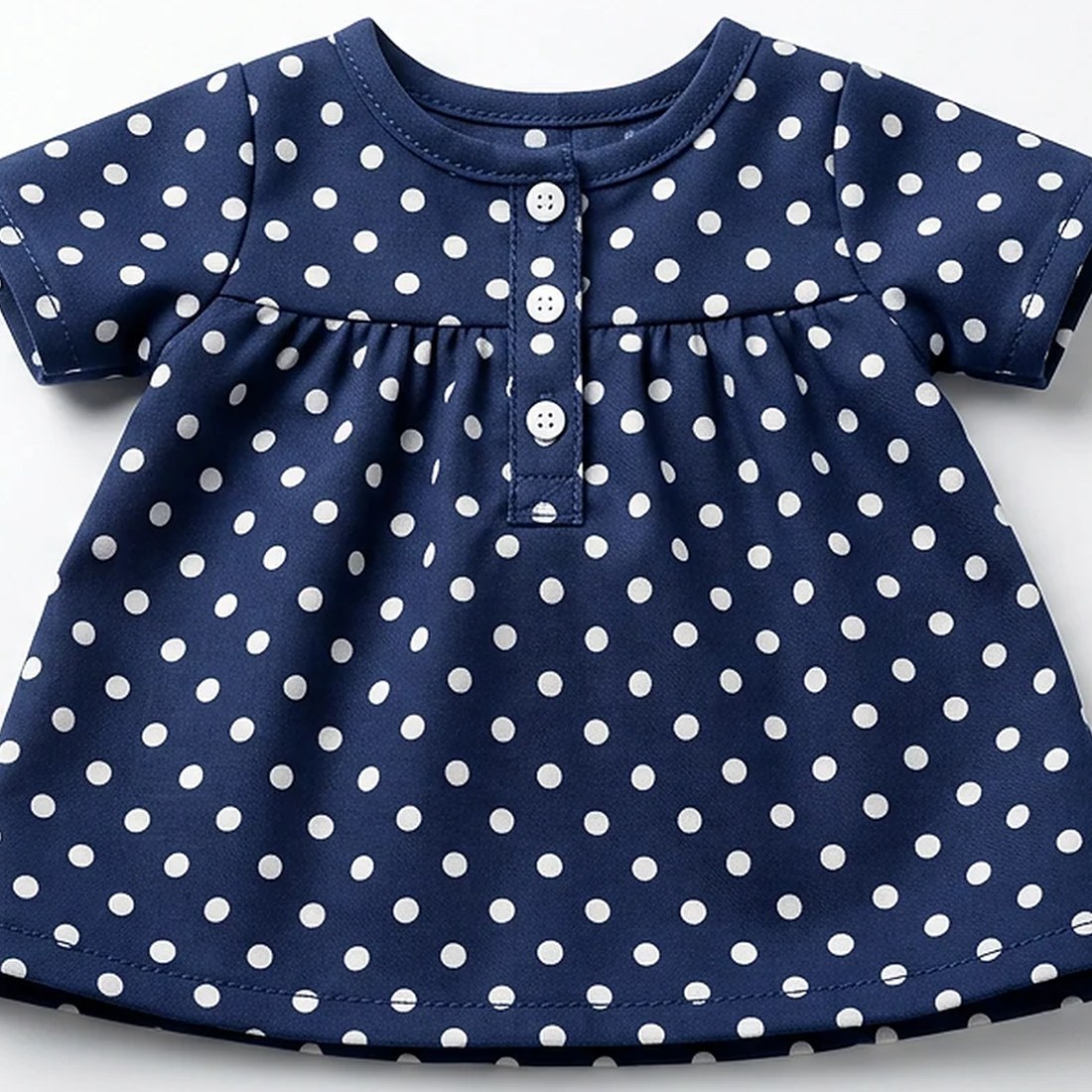Polka Dot Dress - Navy