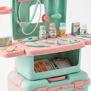 2-in-1 Kids Medical Centre Playset with Storage Desk – Doctor Role Play Toy for Ages 3+