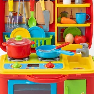 2-in-1 Portable Kitchen Playset for Kids - Multifunctional Cooking Toy Kit