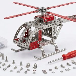 262-Piece Assembly Alloy Helicopter Toy Kit - Intelligent Building Set for Kids 8+ & Adults - Educational & Fun