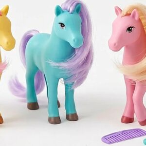 3 Mini Happy Horses Set with Comb & Mirror - My Happy Horse Funny Series - Ideal Gift for Girls Up to 10 Years - New Arrival