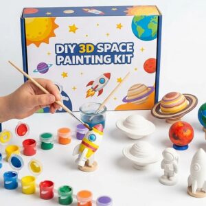 3D Painting Space Theme DIY Art Set for Kids – Creative Color Kit with Paints, Palette & Brush | STEM Craft Toy for Ages 6+