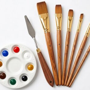 7-Piece All-Purpose Artist Brush Set with Palette & Knife – Perfect for Acrylic, Watercolor & Craft Painting for Kids & Adults
