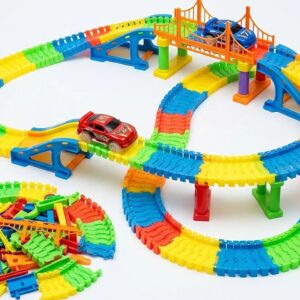 96-Piece Changeable DIY Race Track Set for Kids - Interactive Play for Endless Fun