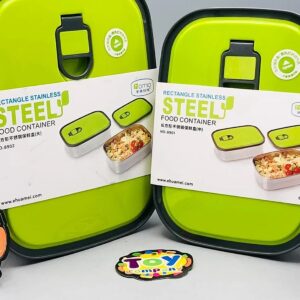 1.1L Stainless Steel Dual Lunch Box — Green