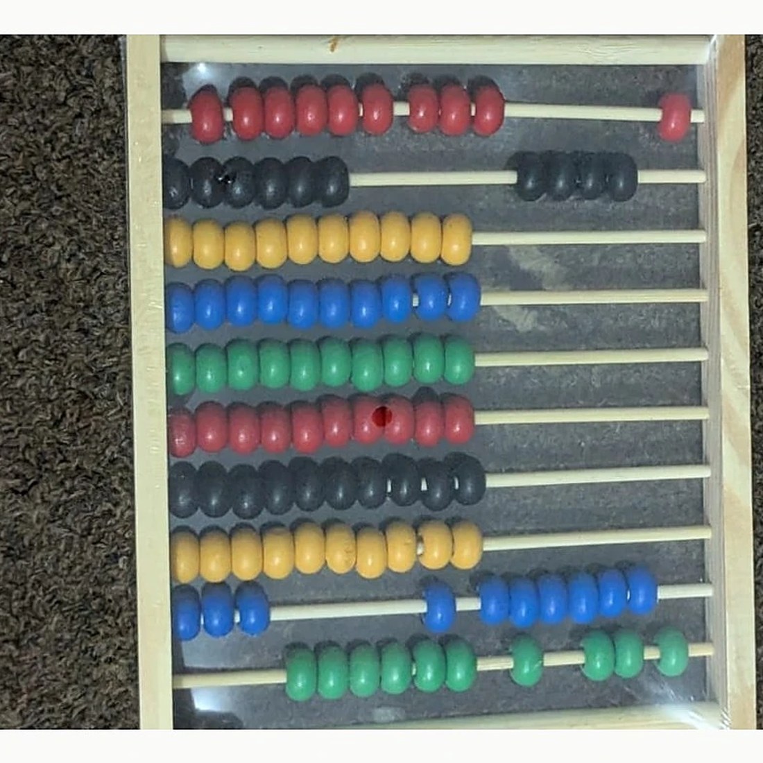 10 Rows Wooden Calculating Abacus Frame