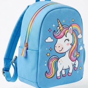 10* Inches Girls Fancy Unicorn Backpack - Blue