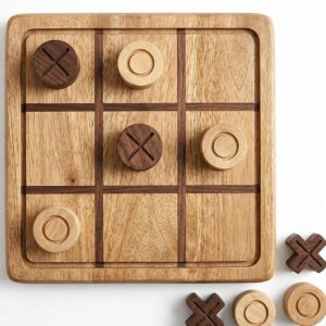 10* Inches Wooden Tic Tac Toe Game Board