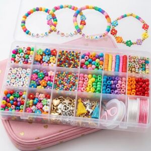 DIY Colorful Beads Bracelet With Storage Bag – Pretend Play Set for Kids
