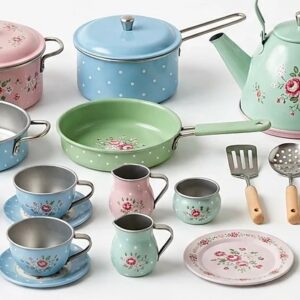 Kids Premium Tinplate Cooking Set – Pretend Play Set for Kids