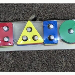 Wooden Shape & Counting Peg Board (Square, Triangle, Rectangle, Circle)