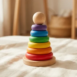 Wooden Rainbow Stacking Tower Ring Set for Toddlers Montessori – KidsTown.pk